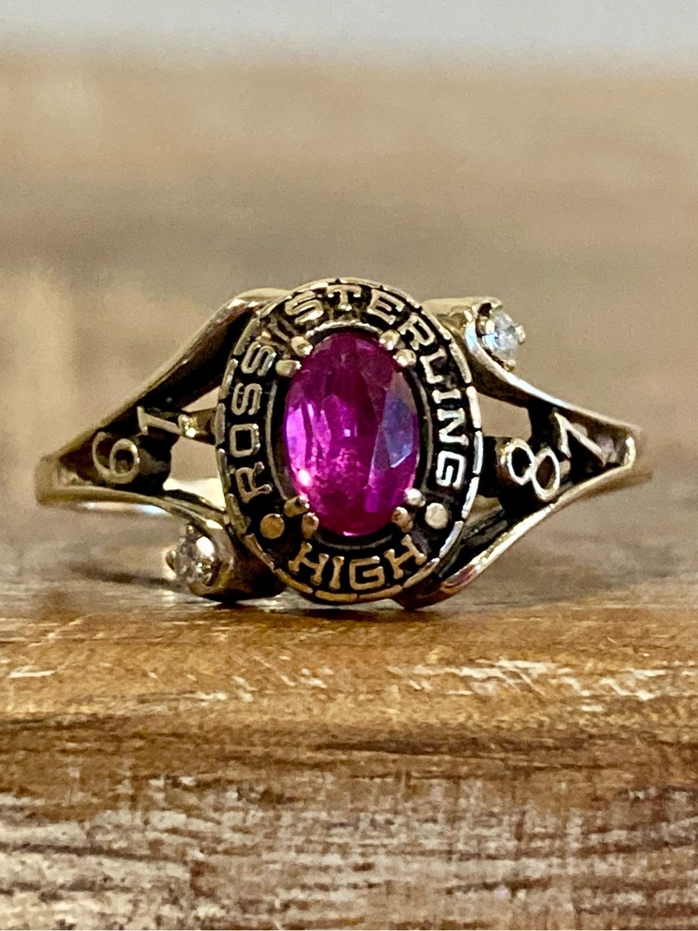Vintage 10K Gold 1987 Class Ring Sterling High School Personalized “Ross” Sz 8.5